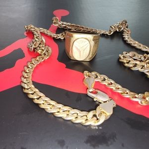 18k gold chain and Ring
